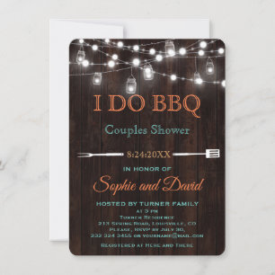 Invitation Vielle Grange Mason Jar String Lumières Couples Do