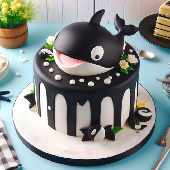 INVITATION VIELLE NOIRE ET BLANCHE SUR UN GÂTEAU ANNIVERSAIRE (Créateur téléchargé)
