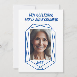 Invitation Viens Célébrer mes 68 Ans Fête d'Anniversaire 