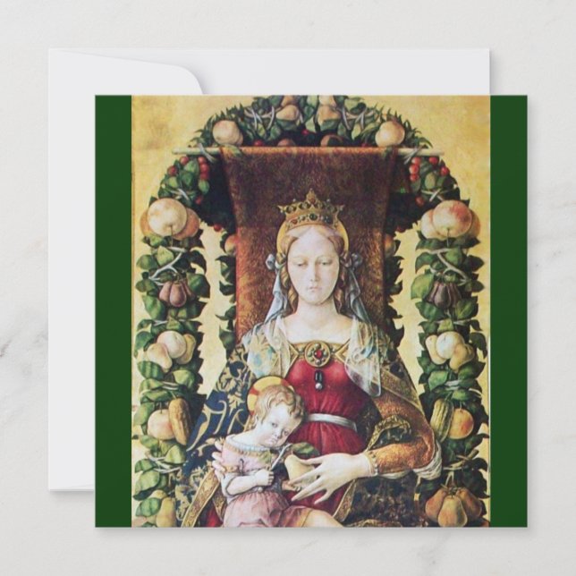 Invitation VIERGE AVEC ENFANT Green (Devant)