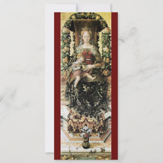 Invitation VIERGE AVEC ENFANT rouge (Devant)