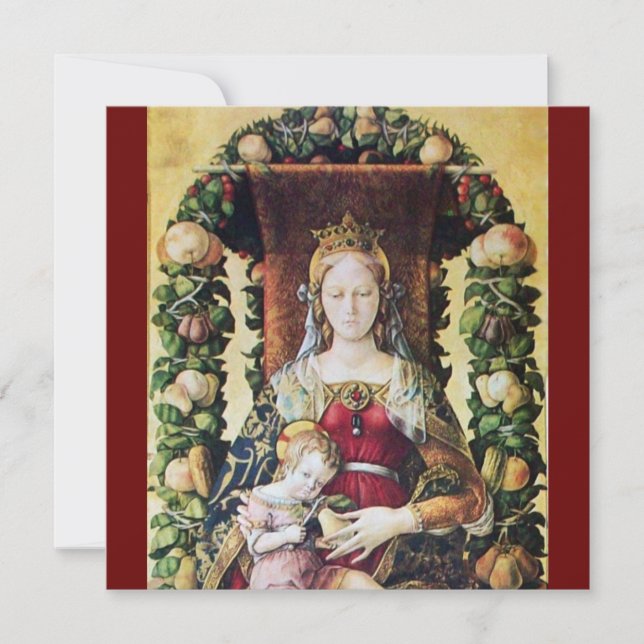 Invitation VIERGE AVEC ENFANT rouge (Devant)