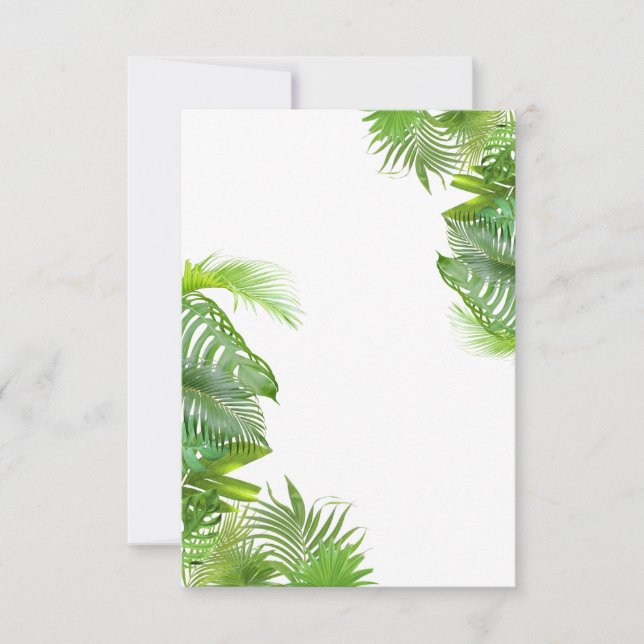Invitation vierge avec feuilles tropicales (Devant)