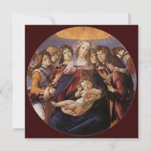 Invitation Vierge et enfant aux anges par Sandro Botticelli