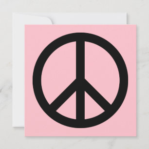 Invitation vierge Symbole de Paix Rose et Noir
