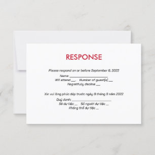 Invitation vietnamienne anglaise Design moderne