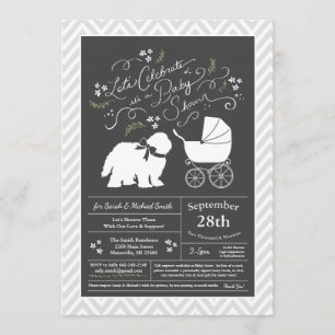 Invitation Vieux anglais Sheepdog Baby shower de chien Neutre
