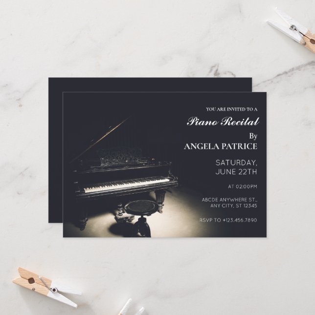 Invitation Vieux piano (Devant/Arrière en situation)