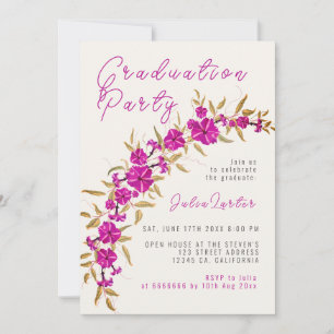Invitation Vigne à trompette sauvage violette Fleur Mariage J