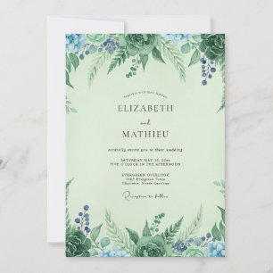 Invitation Vigne de Baie de Mousse de Mer Mariage