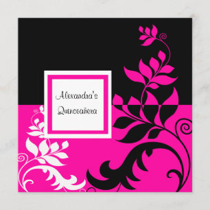 Invitation Vigne élégante Quinceanera de roses indien et de