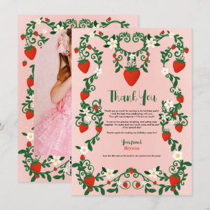 Invitation Vignes florales roses et rouges Merci mou aux frai