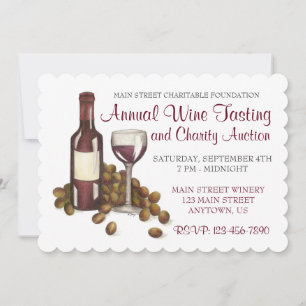 Invitation Vignoble Bouteille Vin Dégustation Cocktail Party