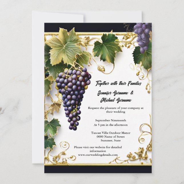Invitation Vignoble campagne vigne vigne verdure toscane (Devant)