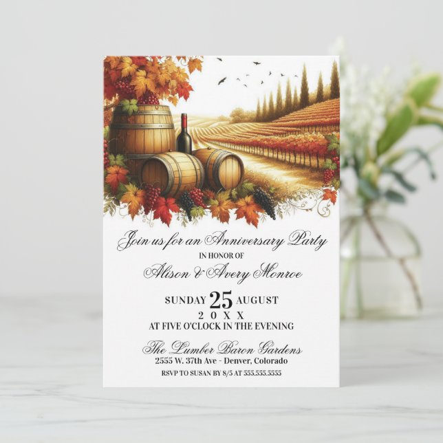 Invitation Vignoble d'automne (Debout devant)
