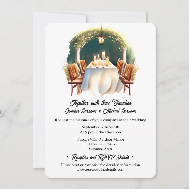 Invitation Vignoble de campagne aquarelle restaurant arche ma (Devant)