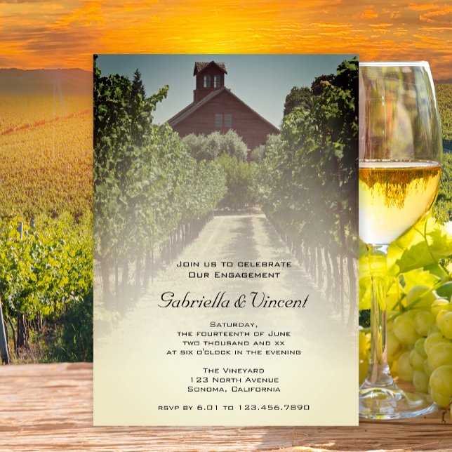 Invitation Vignoble et Red Barn (Créateur téléchargé)