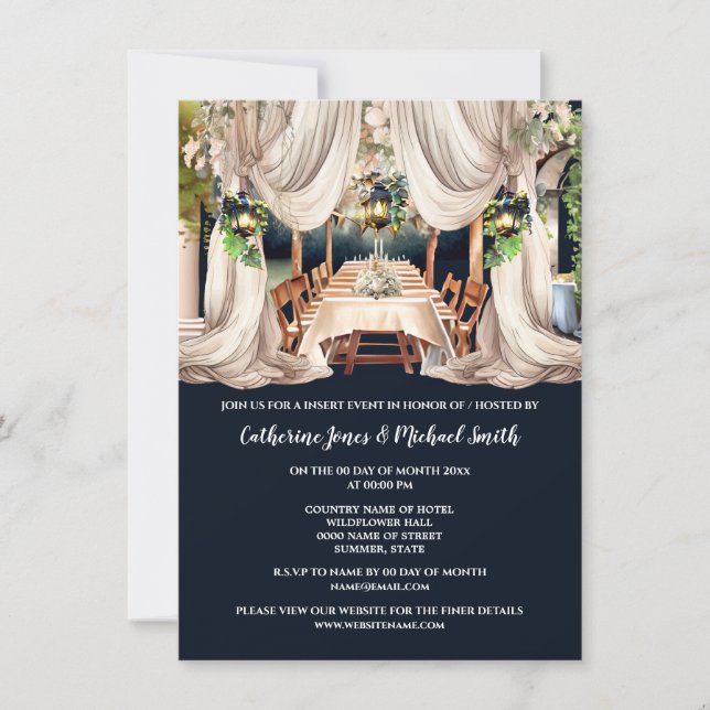 Invitation Vignoble ferme à vin al fresco salle à manger ride (Devant)