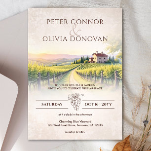 Invitation Vignoble romantique intemporel Mariage rustique