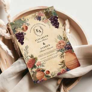 Invitation Vignoble toscan Célébration rustique