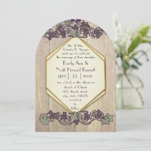 Invitation Vignoble Vintage Art nouveau Mariage Barne Bois