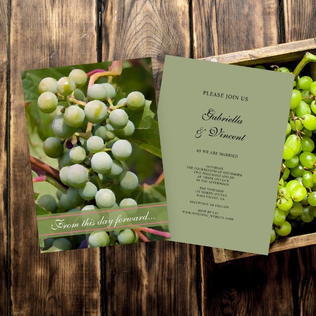 Invitation Vignobles verts Mariage vinicole (Créateur téléchargé)