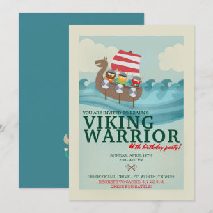 Invitation Viking Guerrier fête d'anniversaire