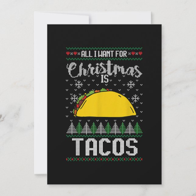 Invitation Vilain cadeau de Noël Taco Lover Tout ce que je ve (Devant)