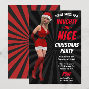 Invitation vilain ou Nice de fille de Père Noël de