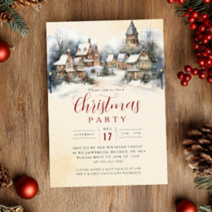Invitation Village de Noël Charmant Fête de Noël 