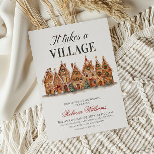 Invitation Village d'hiver Baby shower neutre pour les femmes