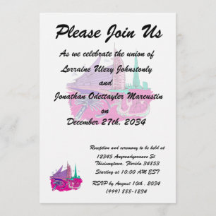 Invitation ville de Dubaï non txt rose graphisme design voyag