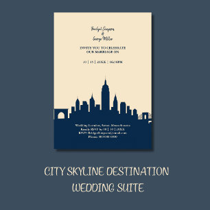 Invitation Ville romantique Skyline Destination Mariage