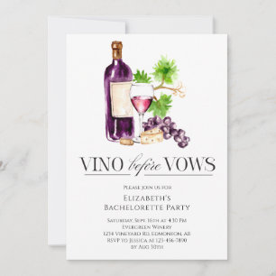 Invitation Vin avant les Vœux Fête de Bachelorette Vin 