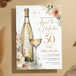 Invitation Vin Blanc Vieilli à la Perfection 50e Anniversaire
