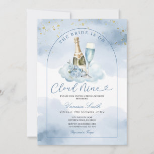 Invitation Vin Bleu La Mariée est sur un Nuage de Rêve Enterr
