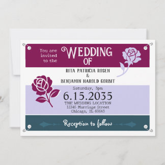 Invitation Vin Blue Rose coureur Bib Marathon Mariage