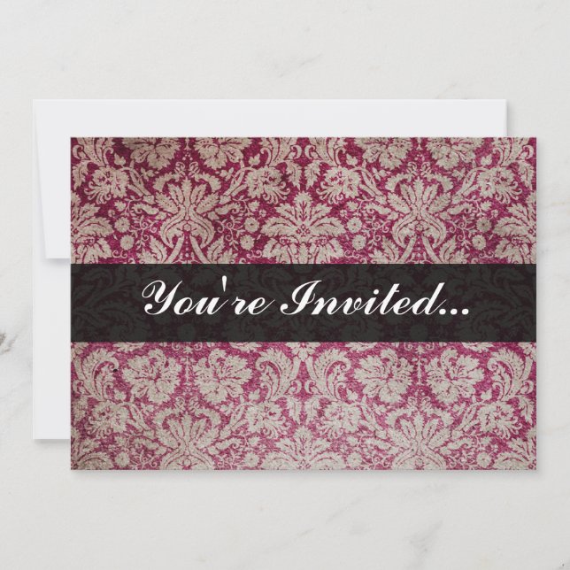 Invitation Vin Damas Vintage, personnalisé (Devant)