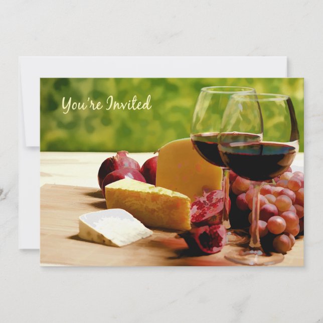 Invitation Vin de campagne, fromage et fruits Vous êtes invit (Devant)