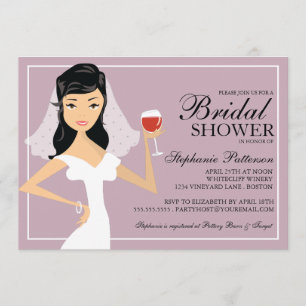 Invitation Vin de mariée moderne thème Douche nuptiale Invita