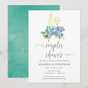Invitation Vin de menthe et Boho bleu Dégustation Couples Dou