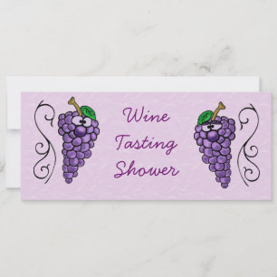 Invitation Vin Dégustation Douche ou Raisins d'Invitation de 