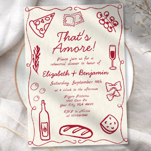 Invitation Vin Dessiné À La Main Rouge Retro Dîner De Répétit