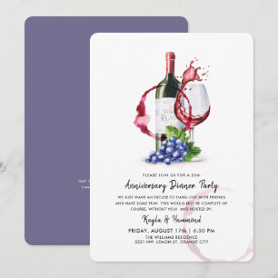 Invitation Vin & Dîner Occassion Anniversaire Célébration 