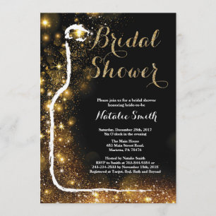 Invitation Vin d'invitation pour une douche nuptiale noire et