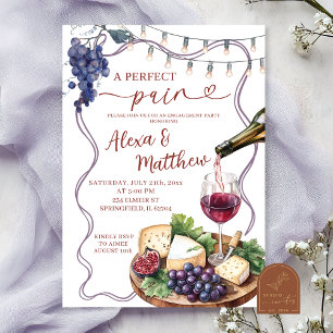 Invitation Vin et Fromage Parfait Paire Fiançailles Douche