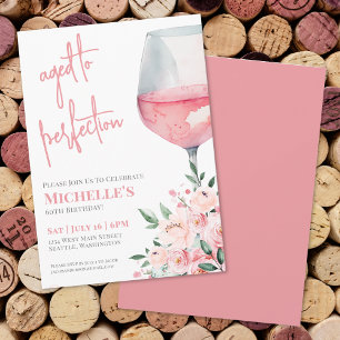 Invitation Vin Floral 60e fête d'anniversaire
