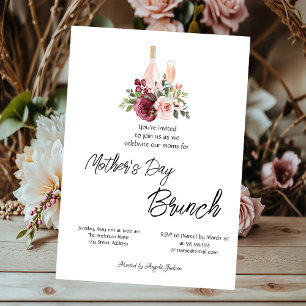 Invitation Vin floral de Bourgogne brunch de la fête des Mère