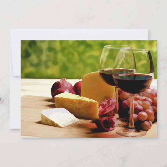 Invitation Vin, fromage et fruit de campagne (Devant)