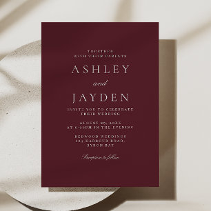 Invitation Vin Merlot Bourgogne Mariage minimal